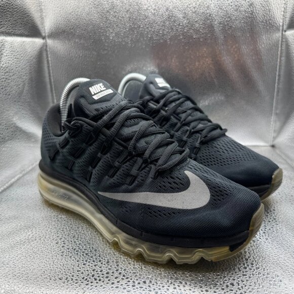 Size 7 Nike Air Max 2016 Black Womens Lace-Up Comfort Running Shoes 806772-001 - Picture 1 of 11